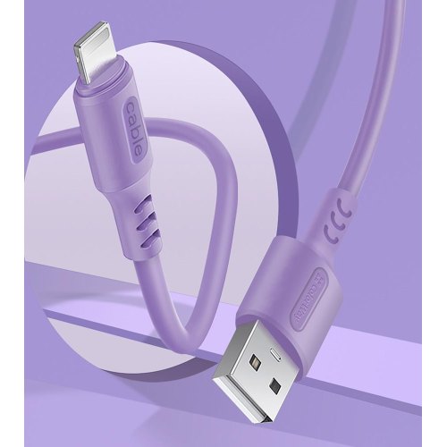 Кабель ColorWay, USB Type-A to Lightning, 2.4А, 1м, Purple (CW-CBUL044-PU)