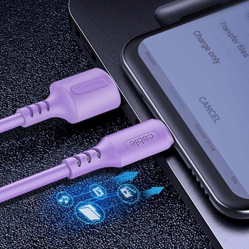 Кабель ColorWay, USB Type-A to Lightning, 2.4А, 1м, Purple (CW-CBUL044-PU)