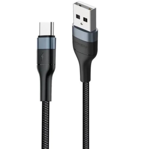 Кабель Foneng X51 Spiral Braided, USB Type-A to USB Type-C, 3A, 1м, Black (X51-CA-TC)