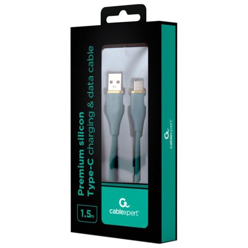 Кабель Cablexpert, USB Type-A to USB Type-C, 2.1A, 1.5м, Green (CC-USB2S-AMCM-1.5M-G)