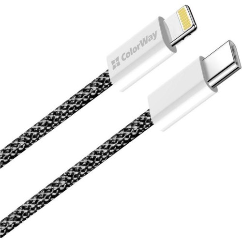 Кабель ColorWay, USB Type-C to Lightning, PD Fast Charging 27W, 2м, Black (CW-CBPDCL068-BK)