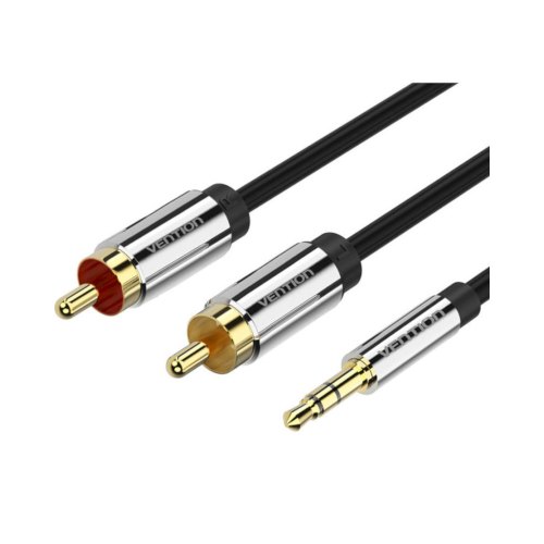 Аудіокабель Vention, 3.5мм to 2хRCA, 10м, Black (BCFBL)