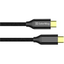 Кабель ColorWay, USB Type-C to USB Type-C, 5А, 1м, Black (CW-CBPDCC062-BK)