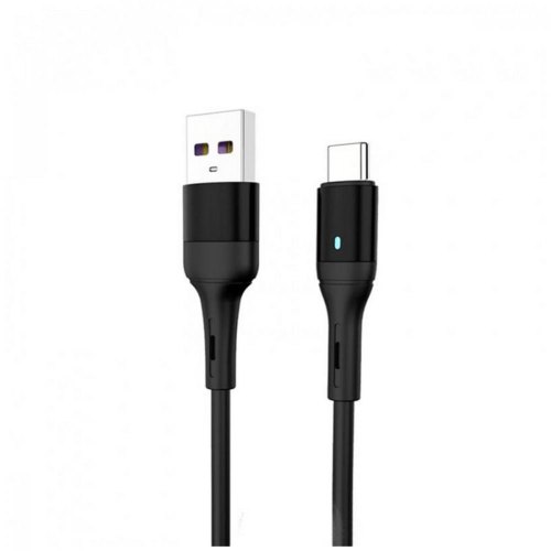 Кабель SkyDolphin S06T LED Smart Power, USB Type-A to USB Type-C, 1м, Black (USB-000557)