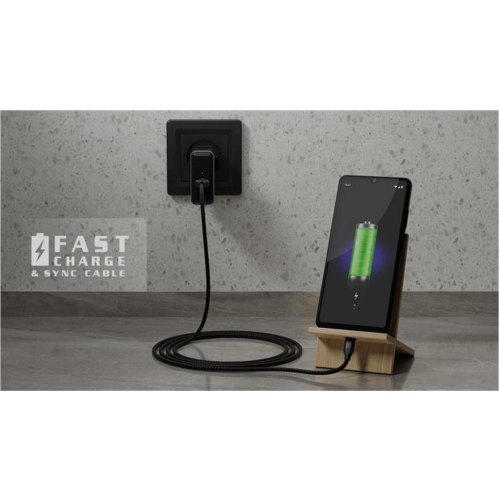 Кабель REAL-EL Premium Fabric, USB Type-A to USB Type-C, 2м, Black (EL123500047)