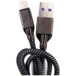 Кабель Dengos, USB Type-A to Lightning, 4A, 1м, Black (NTK-L-KPR-USB3-BLACK)