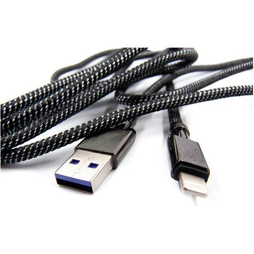 Кабель Dengos, USB Type-A to Lightning, 4A, 1м, Black (NTK-L-KPR-USB3-BLACK)
