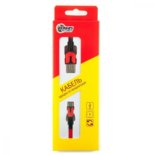 Кабель Dengos, USB Type-A to MicroUSB, 1м, Red (PLS-M-IND-SOFT-RED)