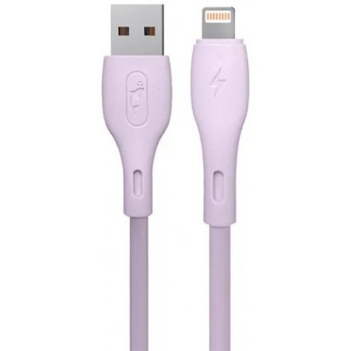 Кабель SkyDolphin S22L Soft Silicone, USB Type-A to Lightning, 1м, Violet (USB-000600)
