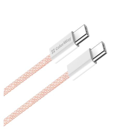 Кабель ColorWay, USB Type-C to USB Type-C, 3А, 1м, Pink (CW-CBPDCC061-P)