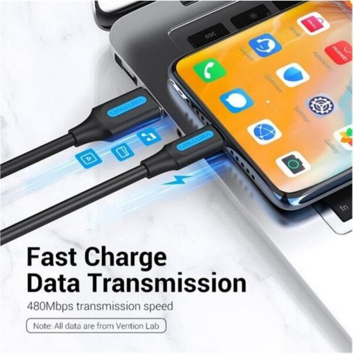 Кабель Vention, USB Type-A to USB Type-C, 1.5м, Black (COKBG)