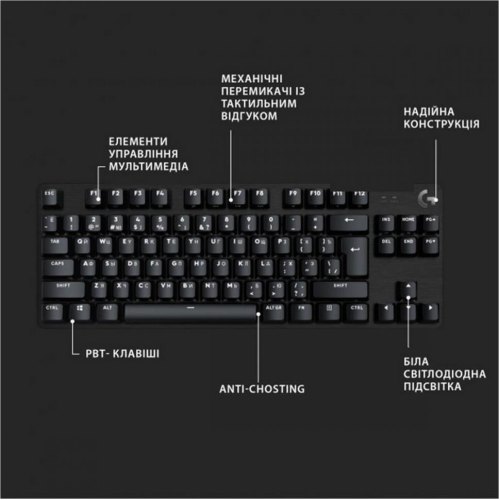 Клавіатура дротова Logitech G413 TKL SE Corded Mechanical Gaming Keyboard, Black (920-010446)