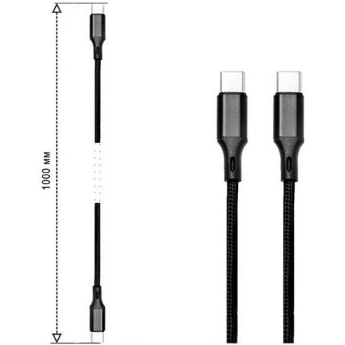 Кабель XoKo SC-230a, USB Type-C to USB Type-C, 1м, Black (XOKO SC-230a-BK)