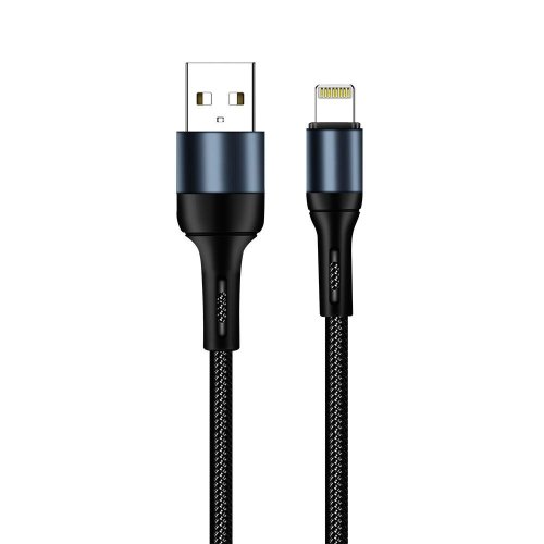 Кабель ColorWay, USB Type-A to Lightning, 2.4А, 1м, Black (CW-CBUL045-BK)