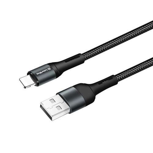 Кабель ColorWay, USB Type-A to Lightning, 2.4А, 1м, Black (CW-CBUL045-BK)