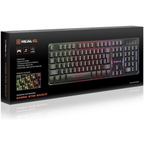 Клавіатура дротова REAL-EL Gaming 8700, Black (EL123100015)