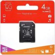 Карта пам'яті T&G, 4GB, MicroSDHC, Class 10, SD-адаптер (TG-4GBSDCL10-01)