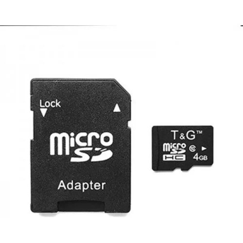 Карта пам'яті T&G, 4GB, MicroSDHC, Class 10, SD-адаптер (TG-4GBSDCL10-01)