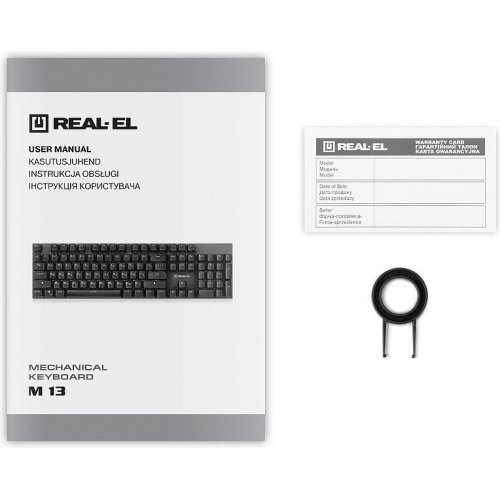 Клавіатура дротова REAL-EL M 13, USB, Grey (EL123100045)