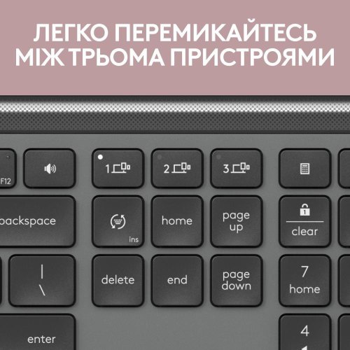 Клавіатура бездротова Logitech Signature Slim K950, US, USB, Graphite (920-012465)