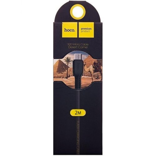 Кабель Hoco X20 Flash, USB Type-A to MicroUSB, 1м, Black (D21031)