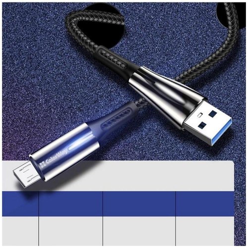 Кабель ColorWay, USB Type-A to MicroUSB, LED, 2.4А, 1м, Black (CW-CBUM035-BK)