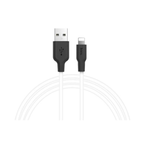 Кабель Hoco X21 Plus Silicone, USB Type-A to Lightning, 1м, Black/White (D25701)