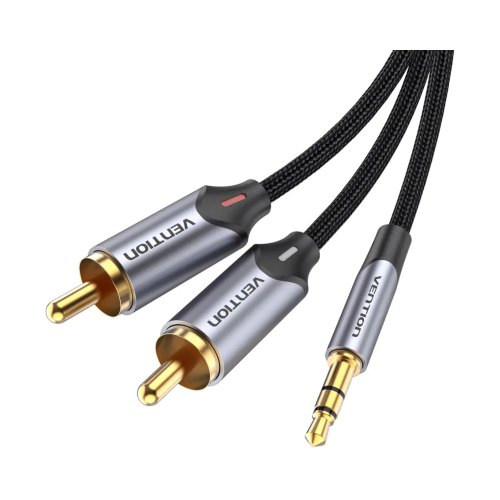Аудіокабель Vention, 3.5мм to 2xRCA, 1.5м, Black (BCNBG)