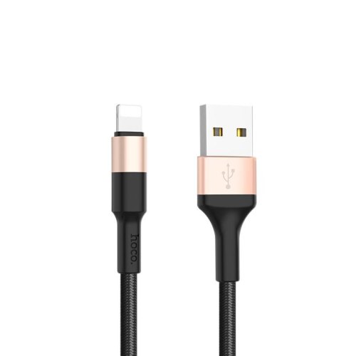 Кабель Hoco X26 XPress Charging 3in1, USB Type-A to Lightning/MicroUSB/USB Type-C, 2A, 1м, Black/Gold (K18769)