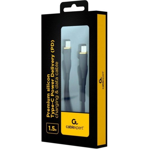 Кабель Cablexpert, USB Type-C to USB Type-C, 3A, 60W, 1.5м, Black (CC-USB2S-CMCM-1.5M-BK)