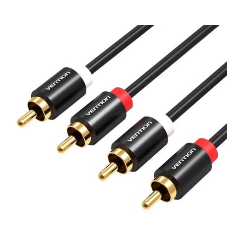 Аудіокабель Vention, 2хRCA to 2хRCA, 1м, Black (VAB-R06-B100)