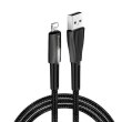 Кабель ColorWay, USB Type-A to Lightning, 2.4А, LED, 1м, Black (CW-CBUL035-BK)