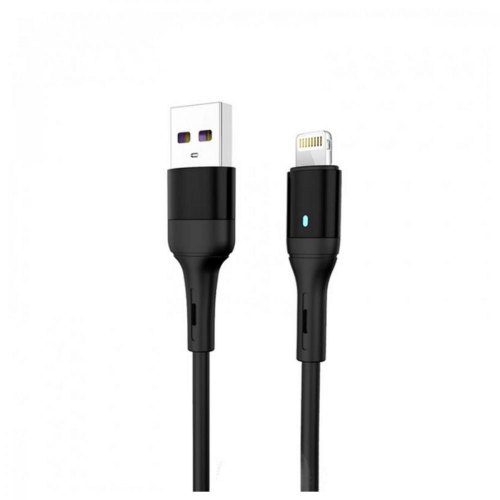 Кабель SkyDolphin S06L LED Smart Power, USB Type-A to Lightning, 1м, Black (USB-000554)