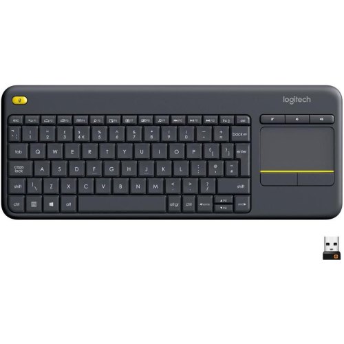 Клавіатура бездротова Logitech K400 Plus, Black (920-007145)