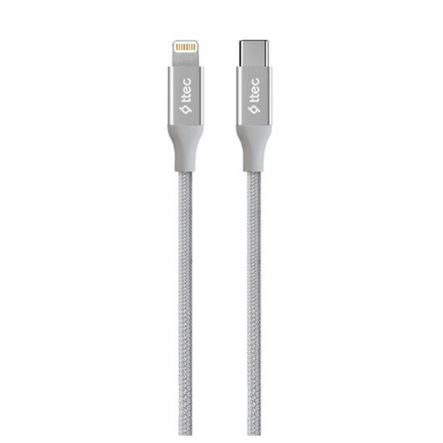 Кабель Ttec AlumiCable, USB Type-C to Lightning, 1.5м, Silver (2DK41G)
