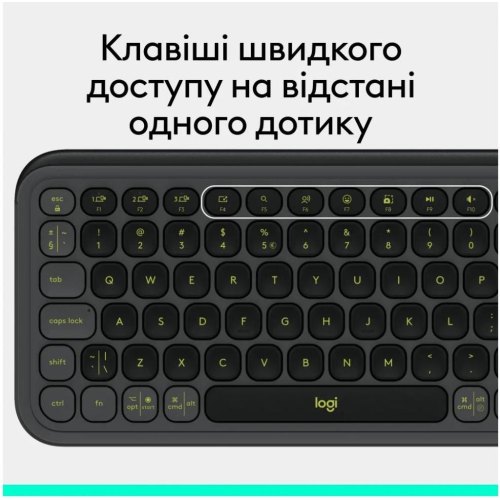 Клавіатура бездротова Logitech Pop Icon Keys, Graphite (920-013157)