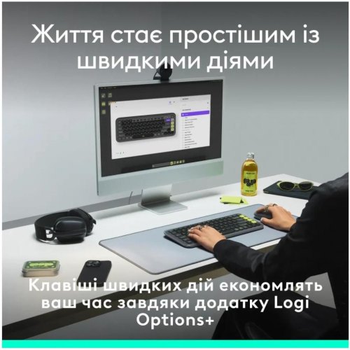 Клавіатура бездротова Logitech Pop Icon Keys, Graphite (920-013157)