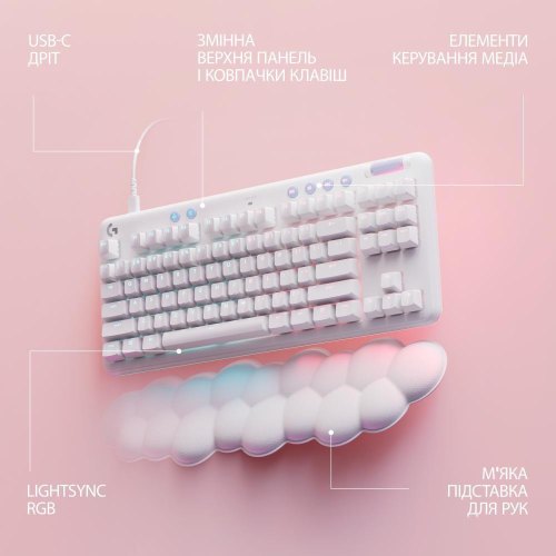 Клавіатура дротова Logitech G713 Tactile, White (920-010422)
