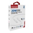 Кабель Promate PowerLink, USB Type-C to Lightning, 1.2м, White (powerlink-120.white)