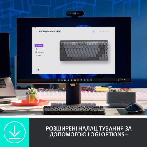 Клавіатура бездротова Logitech MX Mechanical Mini Minimalist, Graphite (920-010780)