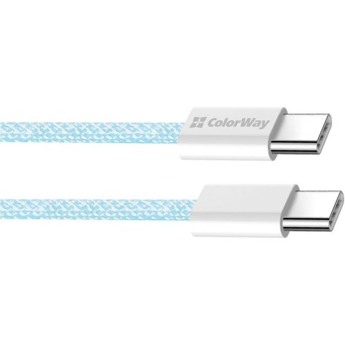 Кабель ColorWay, USB Type-C to USB Type-C, 3А, 1м, Blue (CW-CBPDCC061-BL)