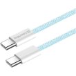 Кабель ColorWay, USB Type-C to USB Type-C, 3А, 1м, Blue (CW-CBPDCC061-BL)