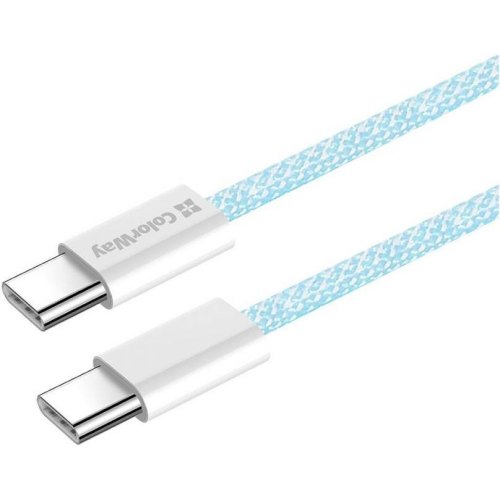 Кабель ColorWay, USB Type-C to USB Type-C, 3А, 1м, Blue (CW-CBPDCC061-BL)