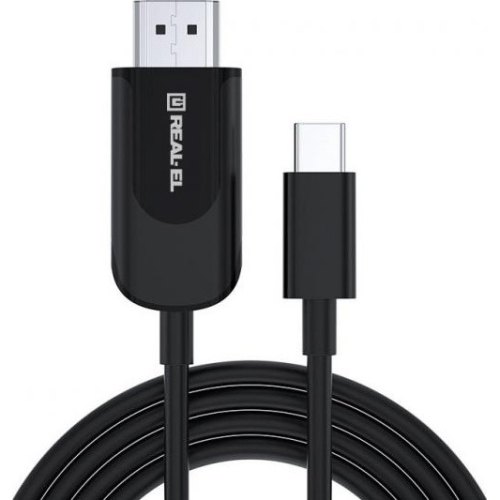 Кабель REAL-EL CHD-180, HDMI to USB Type-C, 1.8м, Black (EL123500044)
