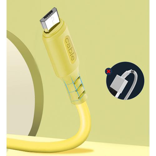 Кабель ColorWay, USB Type-A to MicroUSB, 2.4А, 1м, Yellow (CW-CBUM043-Y)