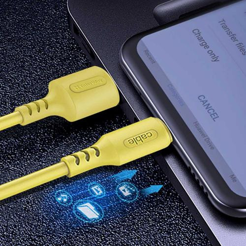 Кабель ColorWay, USB Type-A to MicroUSB, 2.4А, 1м, Yellow (CW-CBUM043-Y)