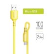 Кабель ColorWay, USB Type-A to MicroUSB, 2.4А, 1м, Yellow (CW-CBUM043-Y)