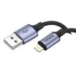 Кабель Foneng X95 Metal Head Braided, USB Type-A to Lightning, 3A, 1.2м, Black (X95-CA-IP)