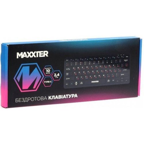 Клавіатура бездротова Maxxter KBW-C01B-UA, Black