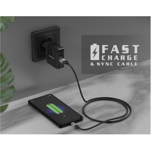 Кабель REAL-EL Premium Leather, USB Type-A to USB Type-C, 1м, Black (EL123500049)